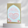 Romantic Heart Greeting Card - Laser Cut Card - Fancy Love Card - Greeting Card for Anniversaries or Valentine's Day, Size A6