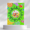 Playful, Fun Hello Greeting Card Filled with Fruit for All Occasions